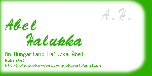 abel halupka business card